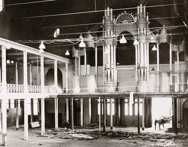 Photograph - Demolition & Removal of Organ, Exhibition Building, Melbourne, 1965