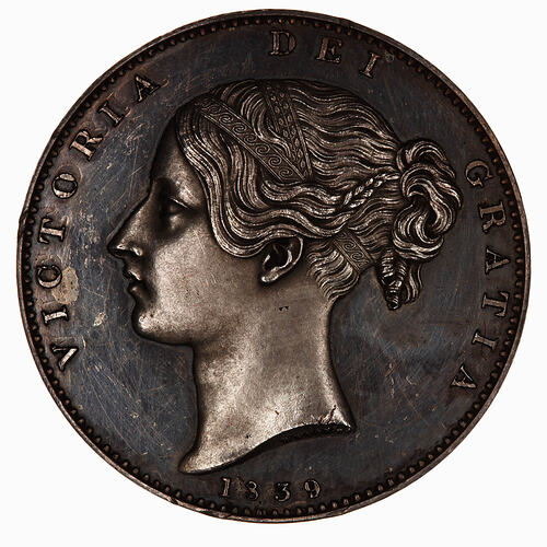 Proof Coin - Crown, Queen Victoria, Great Britain, 1839 (Obverse)