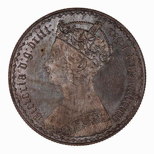 Coin - Florin, Queen Victoria, Great Britain, 1884 (Obverse)
