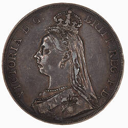 Coin - Crown, Queen Victoria, Great Britain, 1891 (Obverse)