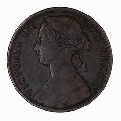 Coin - Penny, Queen Victoria, Great Britain, 1862 (Obverse)