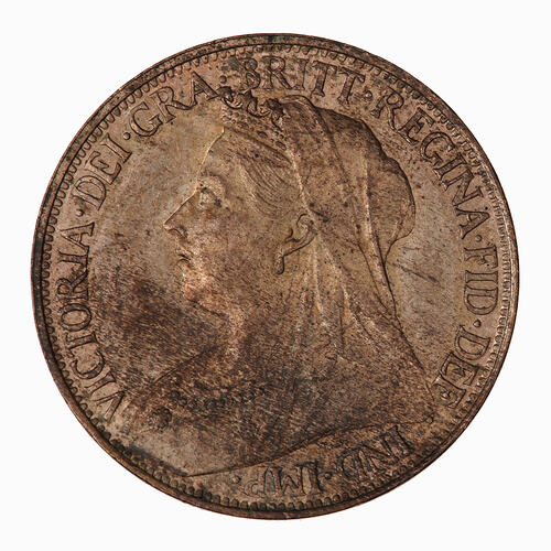 Coin - Farthing, Queen Victoria, Great Britain, 1895 (Obverse)