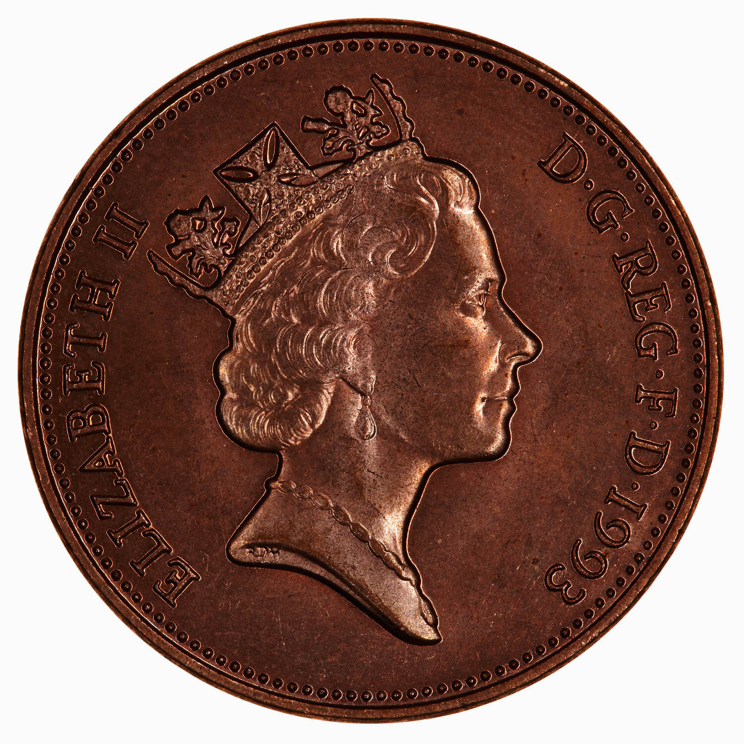 Coin - 2 Pence, Elizabeth II, Great Britain, 1993