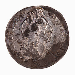 Coin - Sixpence, William III, Great Britain, 1696 (Obverse)