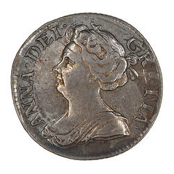 Coin - Sixpence, Queen Anne, England, Great Britain, 1711 (Obverse)