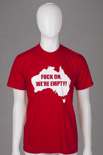 T-Shirt - 'Fuck On, We're Empty', Red, circa 2009