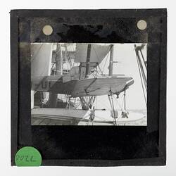 Lantern Slide - Gipsy Moth Seaplane VH-ULD on the Discovery, BANZARE Voyage 1, Antarctica, 1929-1930