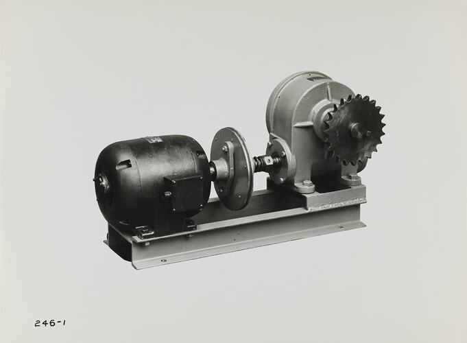 Photograph - Schumacher Mill Furnishing Works, 'Reduction Gear Drive Unit with Friction Clutch', Port Melbourne, Victoria, circa 1940s