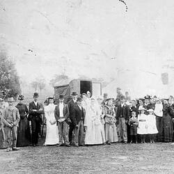 Negative - Wedding of Edward Wooles & Fanny Eldridge, Garvoc, Victoria, 17 Apr 1895