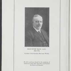 Company History - H.V. McKay 'The Sunshine Harvester Works Historical Catalogue', circa 1926