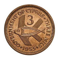 Coin - 3 Mils, Cyprus, 1955