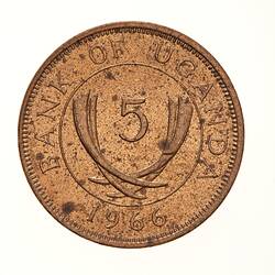 Coin - 5 Cents, Uganda, 1966