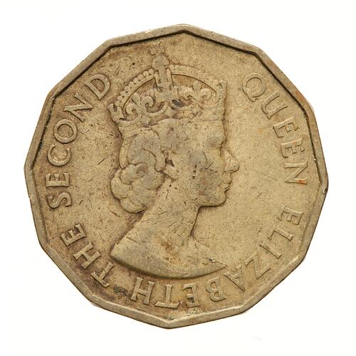 Coin - 3 Pence, Fiji, 1958