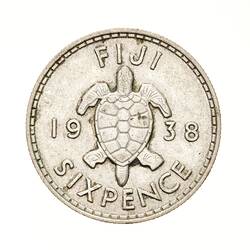 Coin - 6 Pence, Fiji, 1938