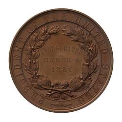 Medal - Inauguration of President Garfield, United States of America, 1881