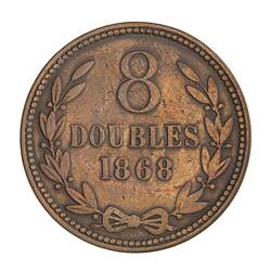 Coin - 8 Doubles, Guernsey, Channel Islands, 1868