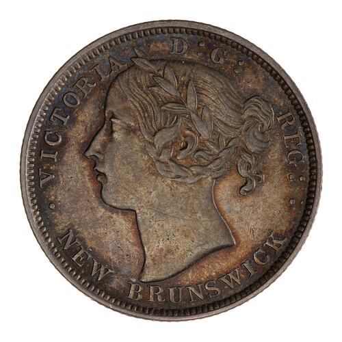 Coin - 20 Cents, New Brunswick, Canada, 1862
