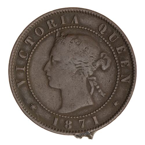 Coin - 1 Cent, Prince Edward Island, Canada, 1871