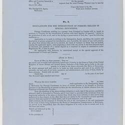 Parliamentary Paper - Emigration and Immigration, Parliament of Victoria, Colony of Victoria
