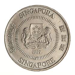 Coin - 50 Cents, Singapore, 1989