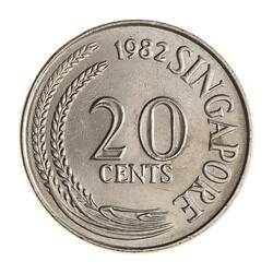 Coin - 20 Cents, Singapore, 1982