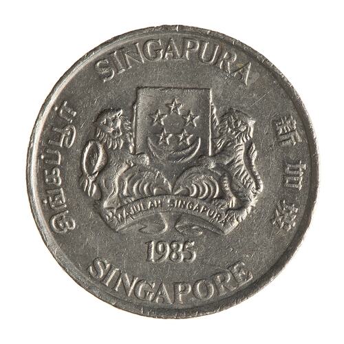 Coin - 20 Cents, Singapore, 1985