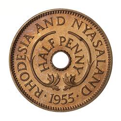 Proof Coin - 1/2 Penny, Rhodesia & Nyasaland, 1955