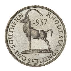 Proof Coin - 2 Shillings, Southern Rhodesia, 1937