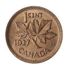 Coin - 1 Cent, Canada, 1937