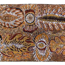 Cotton batik (verso), Turkey Bore outstation, South Australia, c. 1990.