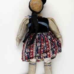 National Doll - Woman with Blue Apron, Wood, Displaced Persons' Camp Craft, Germany, circa 1945-1951