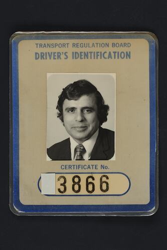 Driver ID Card, Lebanese migrant, 1975