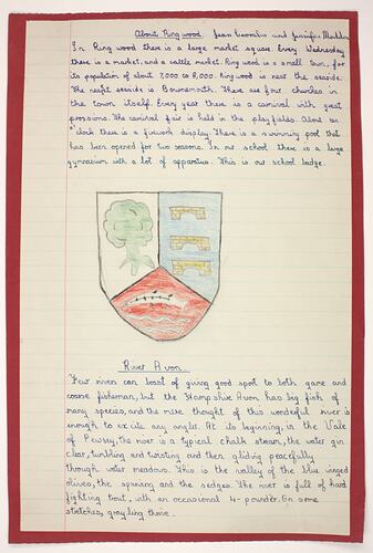 Folio - Loose Page Illustrations, Cover Letter & Envelope, from Ringwood County Secondary School England, to Merle Hathaway, Ballarat, 1961