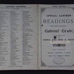 Booklet - Magic Lantern Readings, "Gabriel Grub", circa 1850s-1890s