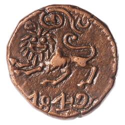 Coin - 10 Cash, Mysore, India, 1842