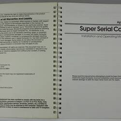 Installation & Operating Manual - Apple II Super Serial Card, Androbot, Robot, Topo, circa 1984