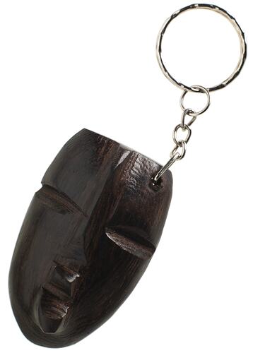 Key Ring - Mask, Carved Wood