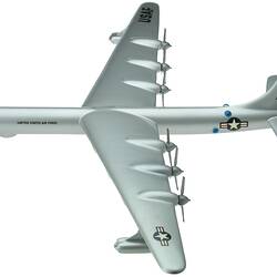 Silver model aeroplane.