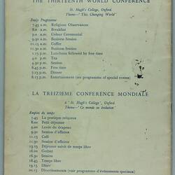 Souvenir Program - World Association of Girl Guides & Girl Scouts Conference, Oxford, England, 21-31 Jul 1950