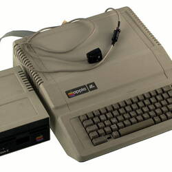 Apple IIe with external disk drive