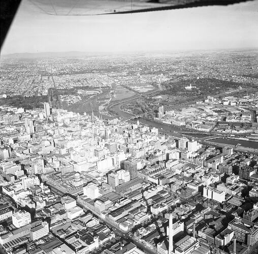 Negative - Aerial View of Melbourne, circa 1962