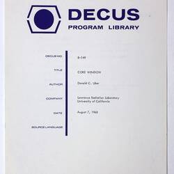 Program Library - DECUS, No.8-149, 1968