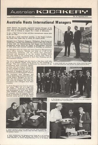 Newsletter - 'Australian Kodakery', No 62, Sep 1975