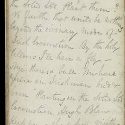 Open diary with handwritten text on discoloured worn page.