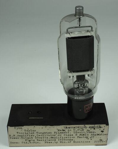 Electronic Valve - Taylor, Triode, Type 830B, 1920-1930