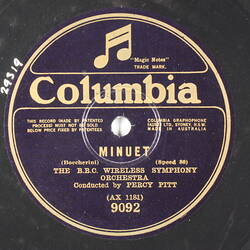 Disc Recording - Columbia, Double-Sided, 'Les Millions D'Arlequin-Serenade' & 'Minuet', 1926-1936