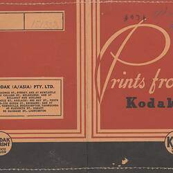 Film Wallet - Kodak Australasia Pty Ltd, 'Prints from Kodak', circa 1930s - 1950s