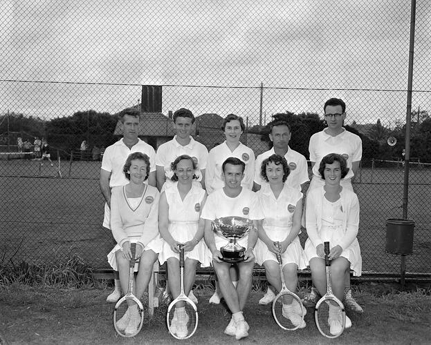 Shell Co, Tennis Team, Mentone, Victoria, 08 Nov 1959