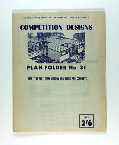 Cover of large document showing house and title in blue