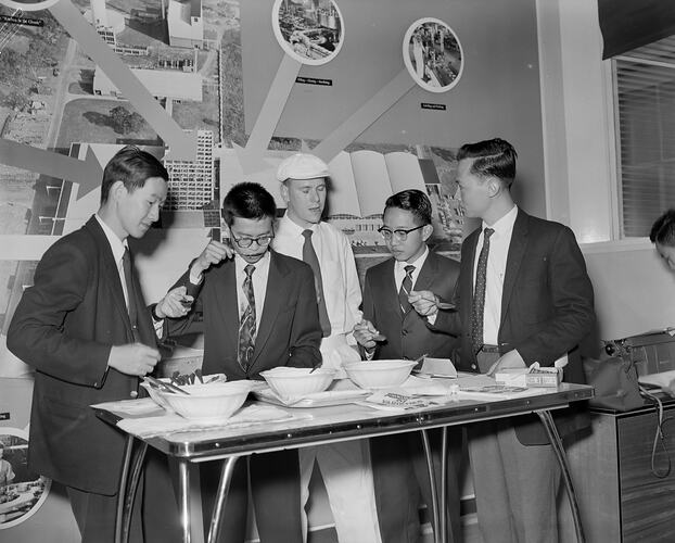H.J. Heinz Co, Group Sampling Food, Dandenong, Victoria, 04 Feb 1960